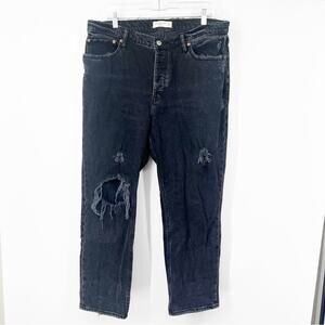 Abercrombie & Fitch The Dad Jeans High Rise Distressed SHORT